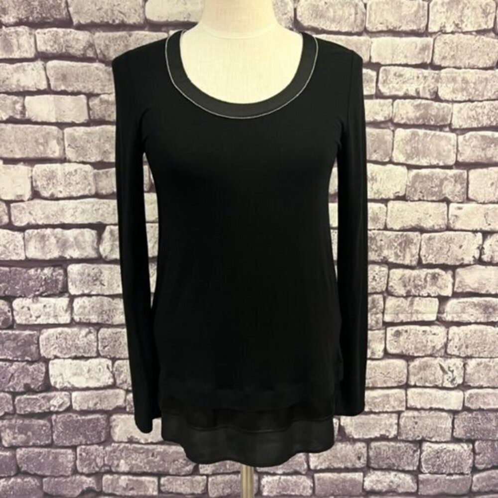 White House Black Market Long Sleeve Top W/ Layered Bottom Size XS